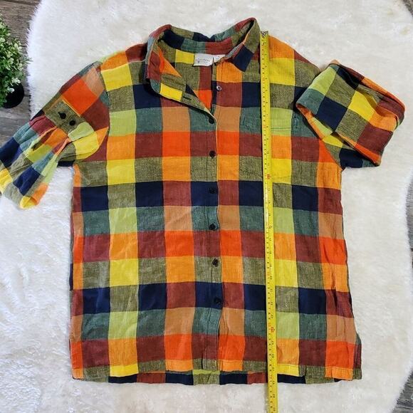 Reflections by Spiegel Colorful Plaid Long-Sleeved Button-Up Shirt, Size X-Large - Picture 5 of 6